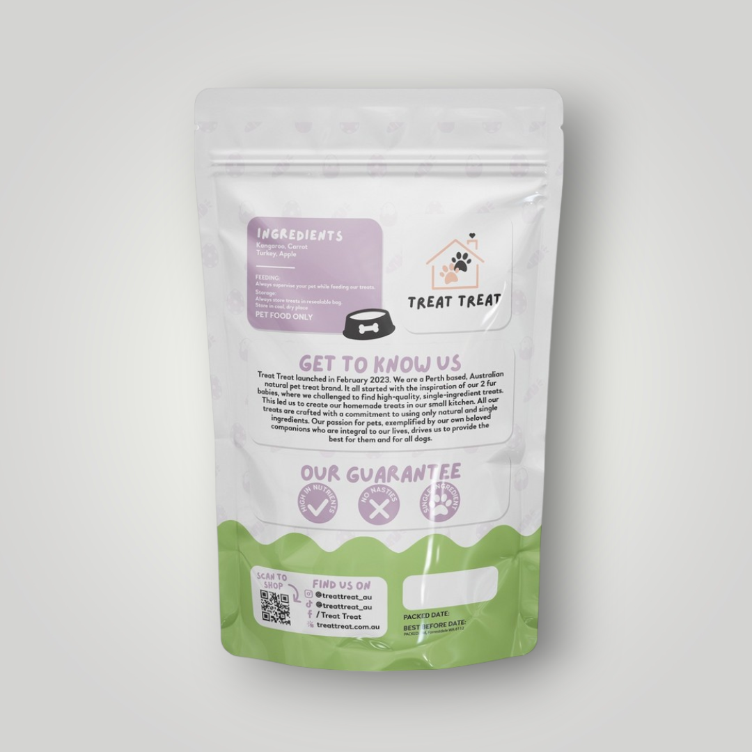 Dog treats from The Pawfect Trio's Easter Bites Limited Edition with colorful, festive shapes perfect for celebrating Easter.