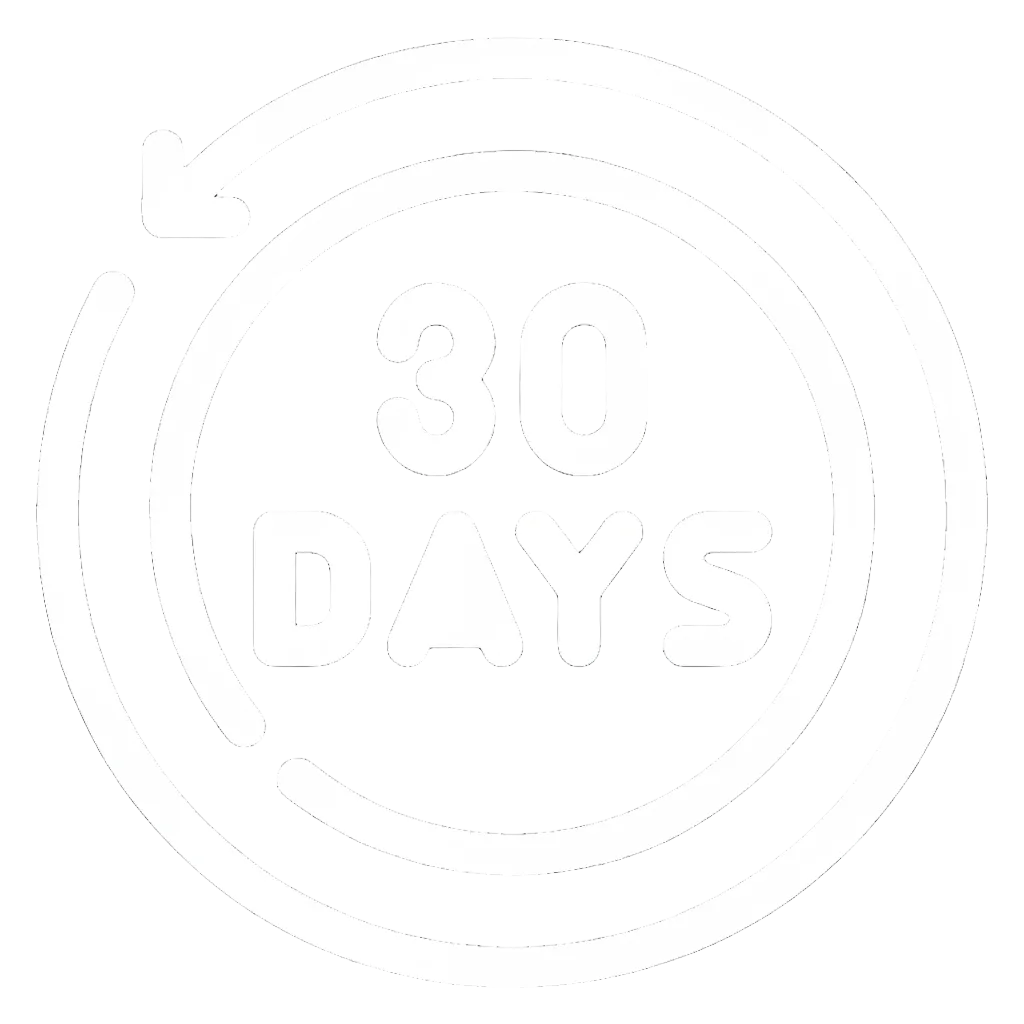 Green '30 Days' icon with circular arrow design on a white background