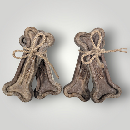 Kelpy Bone dog toy made of durable material, featuring a playful design for chewing and fetching.