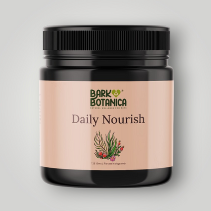 Bark Botanica Daily Nourish pet wellness supplement with natural ingredients, designed to promote overall health for dogs.
